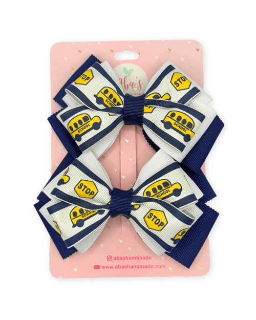 School Bus Bow Set